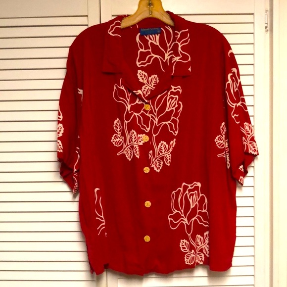 Aloha Red and White Shirt - Picture 1 of 8